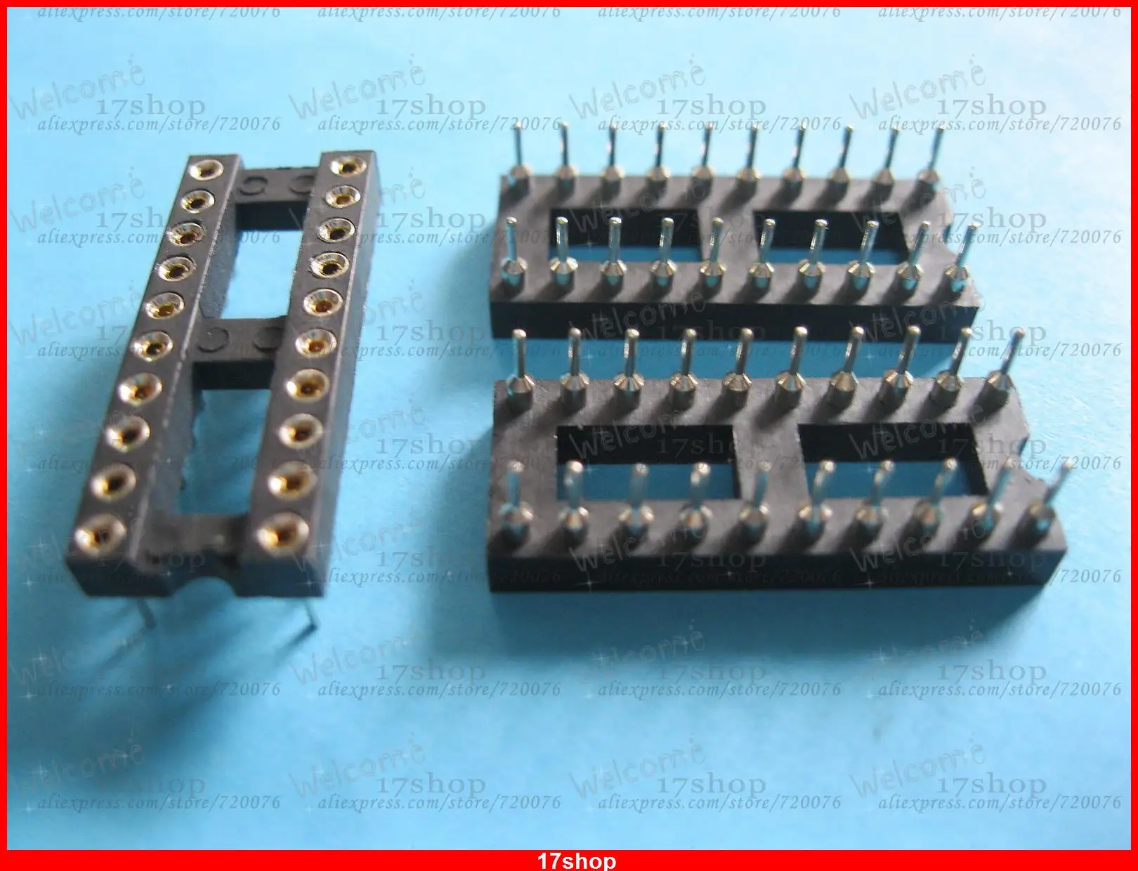 

240 x IC Socket Adapter Round 20 Pin Headers & (IC )Sockets Pitch 2.54mm 7.62mm