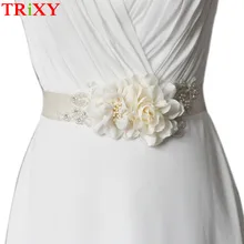 TRiXY A172 свадебный пояс цвета слоновой кости с украшением в виде цветов свадебные пояса из бисера и жемчуга свадебные пояса, свадебные пояса с цветами