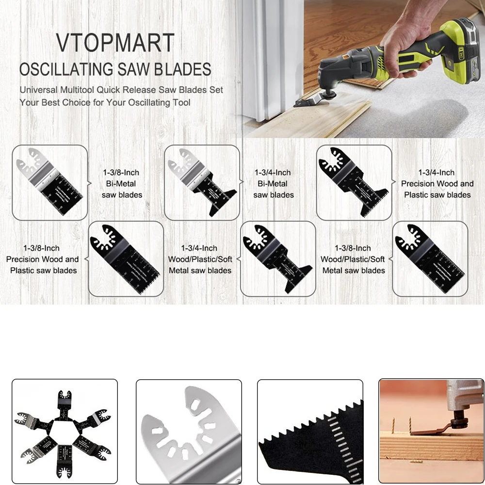 WHDZ 2pcs Universal Bi-metal Precission Multitools Saw Blade Oscillating Multi Tools Electric Function Tool Parts Power Tool WHDZ 2pcs Universal Bi-metal Precission Multitools Saw Blade Oscillating Multi Tools Electric Function Tool Parts Power Tool