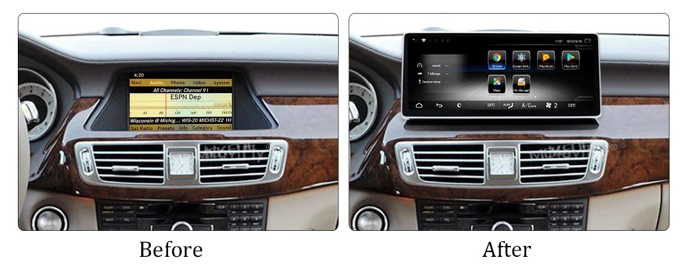 Cheap MEKEDE Car Multimedia Player 4G lte Android 7.1 Car DVD radio audio player For Benz CLS Class W218 2011-2013 3+32G 2