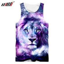 UJWI летняя Классная майка для мужчин с принтом Galaxy Space Lion King 3d Tanktop человек Бодибилдинг Фитнес тренировки без рукавов рубашка жилет