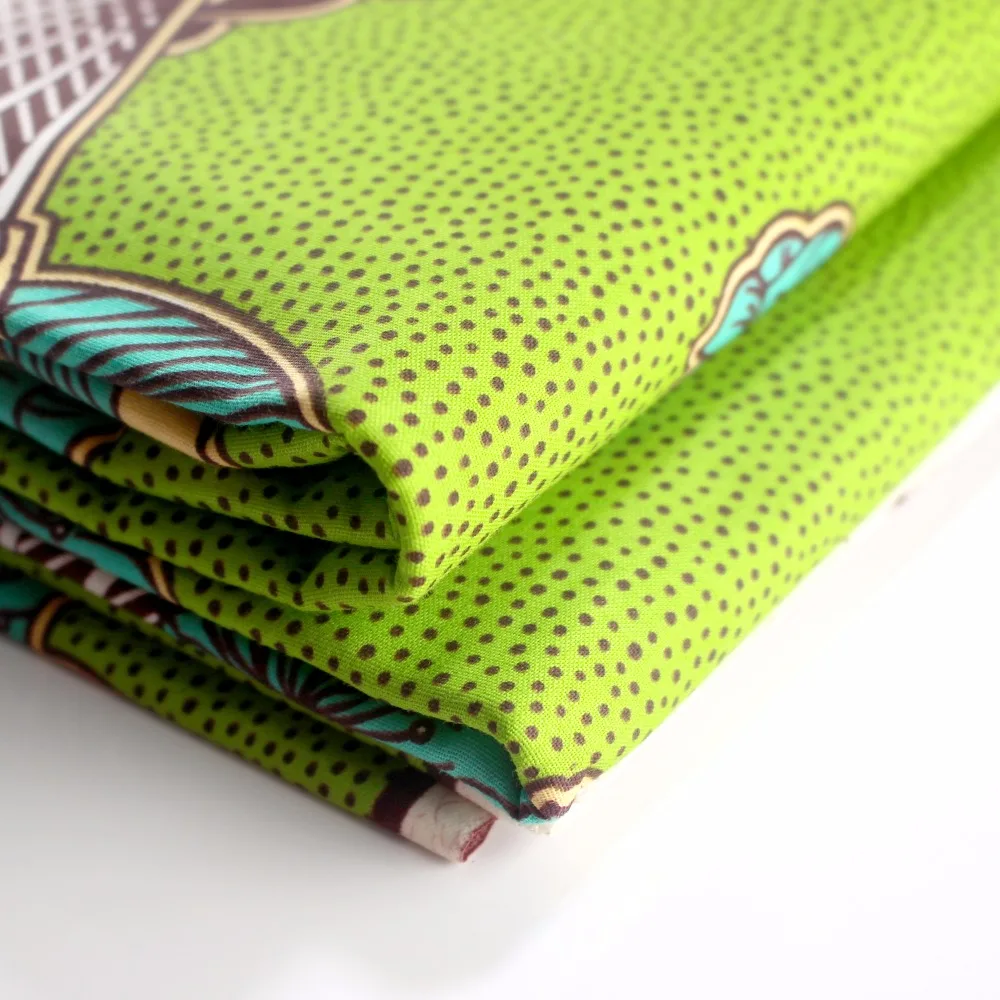 6 ярдов/лот зеленая африканская ткань Анкара модные африканские вечерние Pagne хлопок настоящий воск