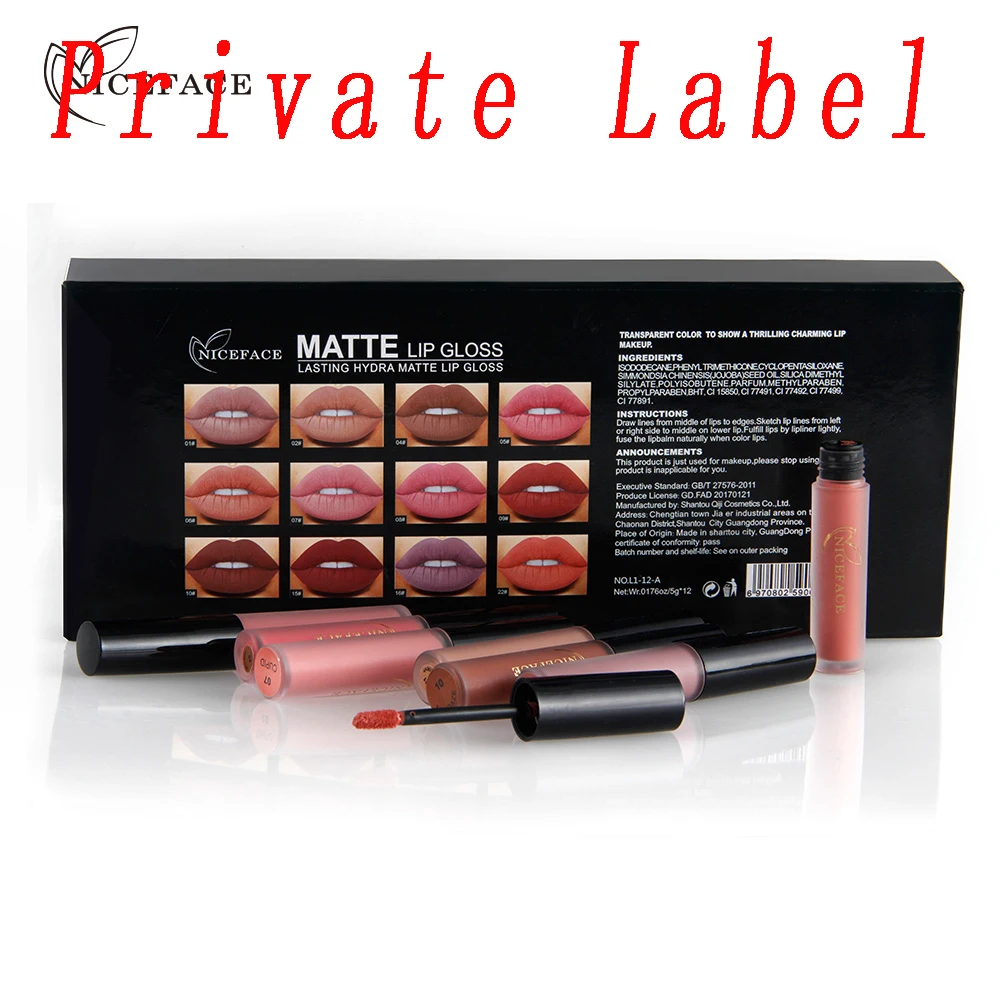 

Free private label wholesale but must meet requirement 12Pcs Set Matte Long-Lasting Lipstick Waterproof Lipstick