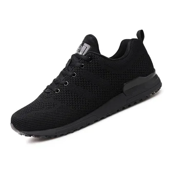 

2018 The latest flying woven mesh shoes middle-aged walking shoes men soft bottom old sports running shoes breathable dad shoes
