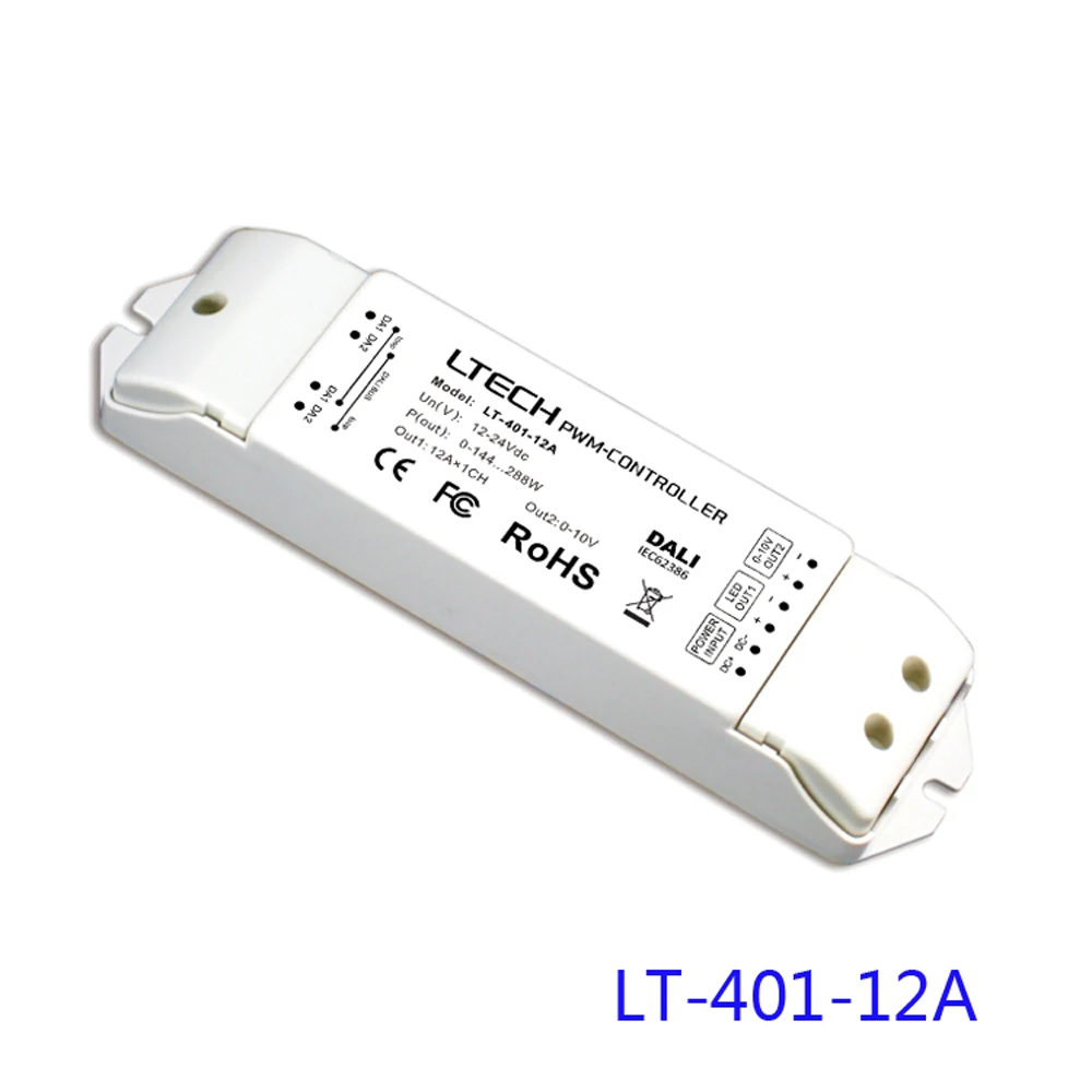 

LTECH LT-401-12A DIN LED Dimming Driver Constant Voltage LED Dimming Driver LT-401-12A Input Voltage 12-24V