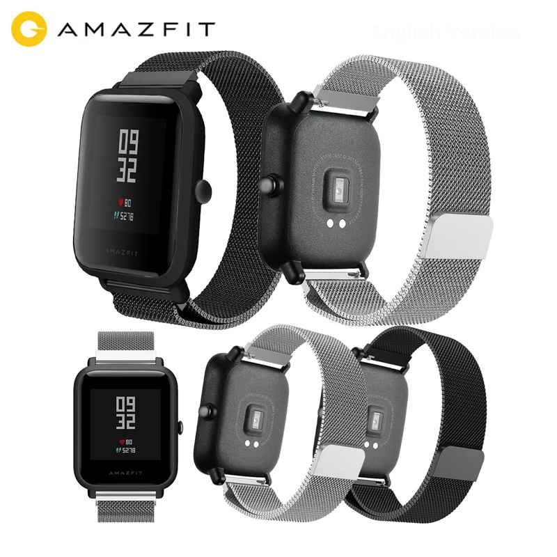 2019 New Huami Amazfit Bip Smart Bracelet Replacement Metal Milan Stainless Steel Watch Strap Band | Электроника