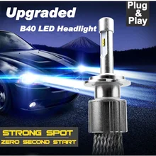 Ultra Bright Car LED Headlight use philips ZES chips 100w Car styling plug&play for Corolla Camry Focus H4 H7 H11 9005 9006