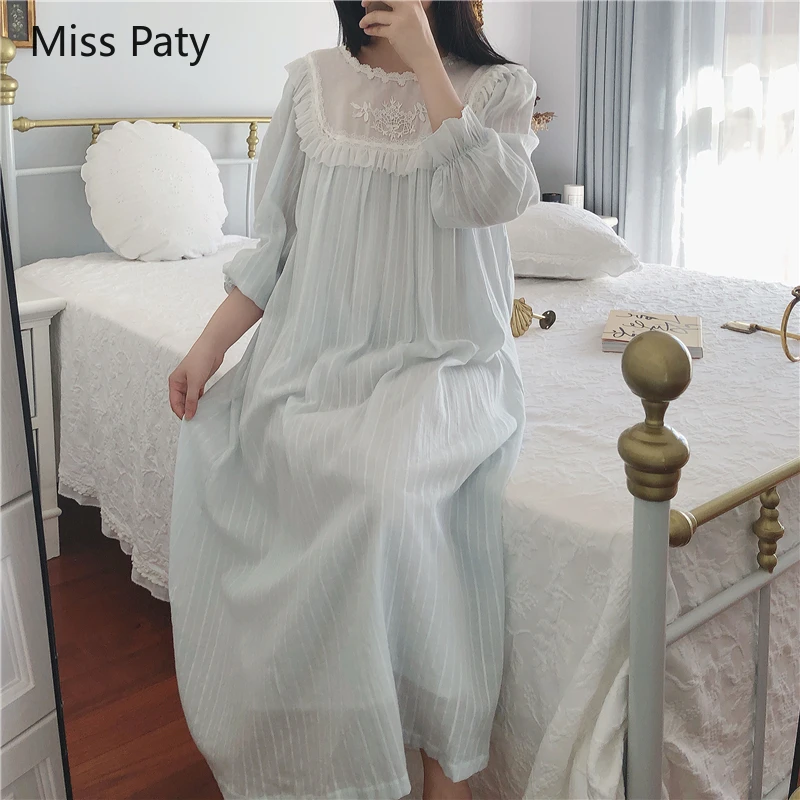 Sexy Nightwear Dress Of Lace Sleeping Clothes Ladies Cotton