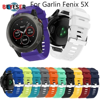 

26mm Watchband Strap for Garmin Fenix 5X Smart Watch Quick Release Silicone Easy fit Wrist For Garmin Fenix 3HR/3 Band Strap