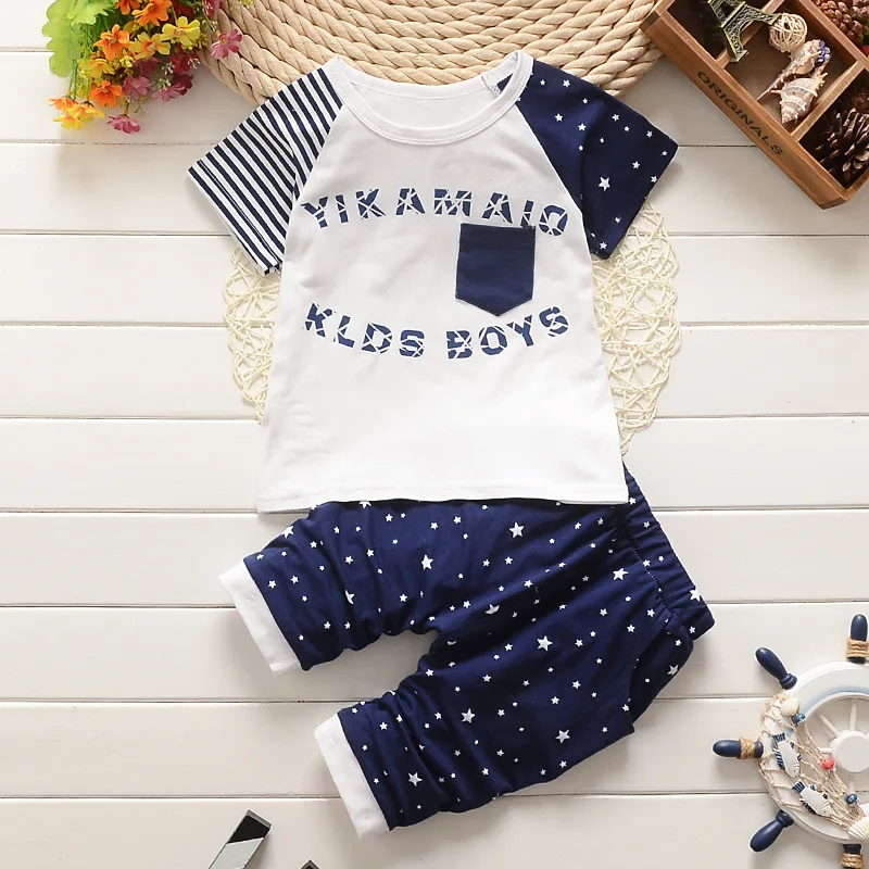 

Baby Boy Clothes 2016 Brand Summer Kids Clothes Sets T-shirt+pants Suit Clothing Set Cartoon Printed Clothes Newborn Sport Suits