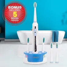 Rechargeable Sonic Electric toothbrush for Adult Inductive Charging Tooth Brush Oral Hygiene 5 brush heads sg-909