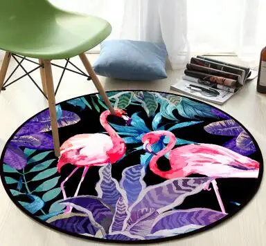 Фламинго Печатный капитан круглый коврик в гостиную Мультяшные ковры дверь пол коврик для спальни ковер для детской комнаты