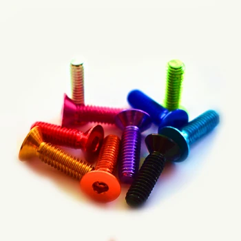

10pcs DIN7991 M3.5 M4*6/8/10/12/14/16/20 Colorful Aluminum Flat Screws Flat Hex Socket Countersunk head Screws