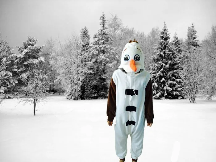 Kigurumi Olaf Volwassen Sneeuwpop Kostuum Pyjama Cosplay Jumpsuit Volwassen Onesie Romper Party Dress - Nieuwigheid & Gebruik