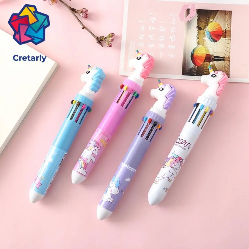 

1pcs Unicorn Ballpoint Pen 10 Color Multi-function Novelty Pens 0.5mm Creative Marker Pen