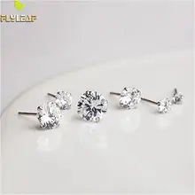 Форзац, 925 пробы, серебро, кубический цирконий, простые серьги-гвоздики для женщин, предотвращают аллергию, модные ювелирные изделия