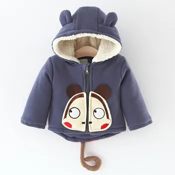 

Winter Children Cotton Thickening Coat Zipper Outerwear Infant Quilted Jacket Hooded Baby Girls Cartoon Clothes Kepp Warmming