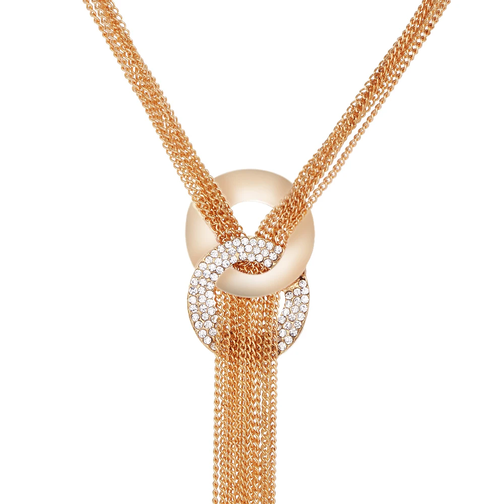 2017 длинное кистовое ожерелье многослойное колье женский золотой цвет кристалл свитер Boho Love