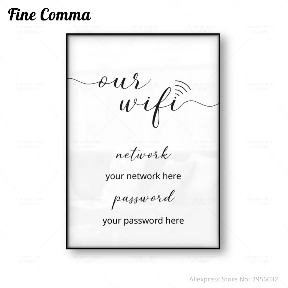 Wi-Fi знак с паролем принт Интернета номер для гостя домашний декор настенное
