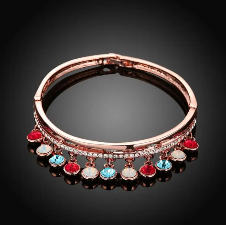2016 new fashion luxury font b women s b font spring summer rose gold plated rhinestone