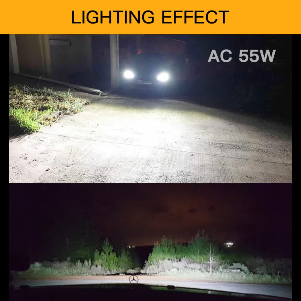 1 комплект AC 55 Вт H7 ксеноновая лампа H1 H3 H4 H11 H8 H9 9005 9006 881 D2S HID Xenon комплект 4300K 5000k 6000K 8000K ксенона H7 автомобильный светильник лампочка