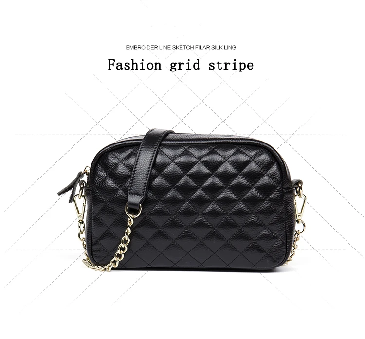 genuíno treliça diamante pequeno casual senhoras bolsa ombro crossbody