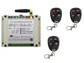 

free ship AC220V 250V 380V 30A 2CH Wireless RF Remote Control Switch 3 Transmitter+1*Receiver for Appliances Gate Garage Door