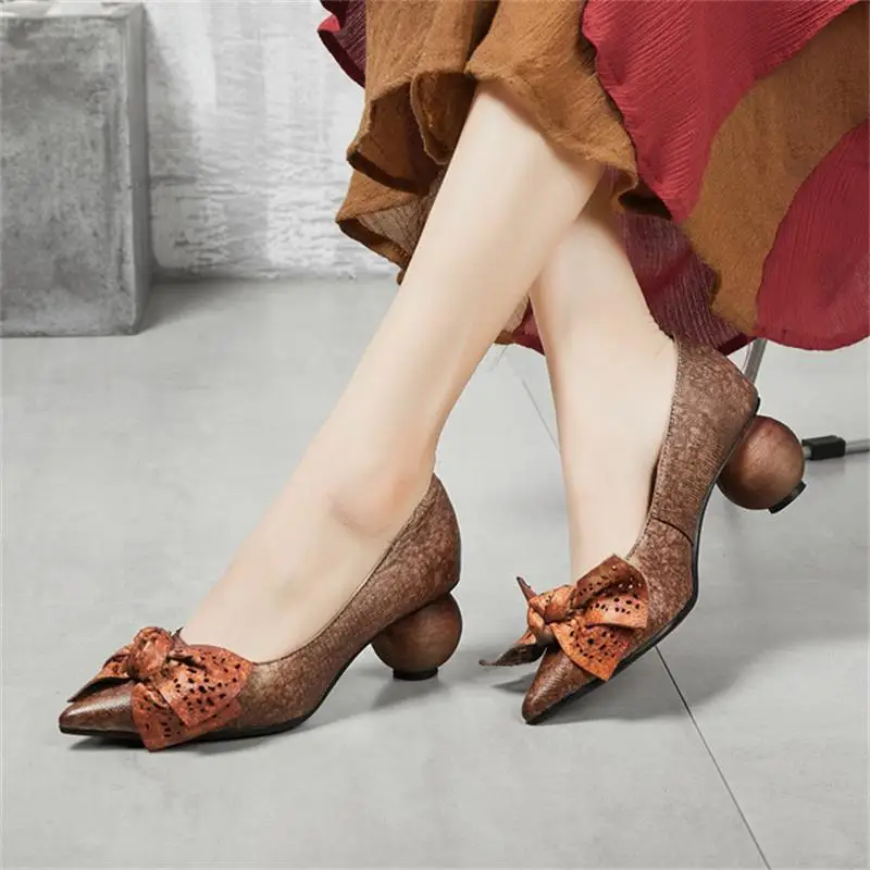 

high quality women 2019 spring autumn genuine leather low heels slip on handmade shoes female pumps platform shoes WP924-75