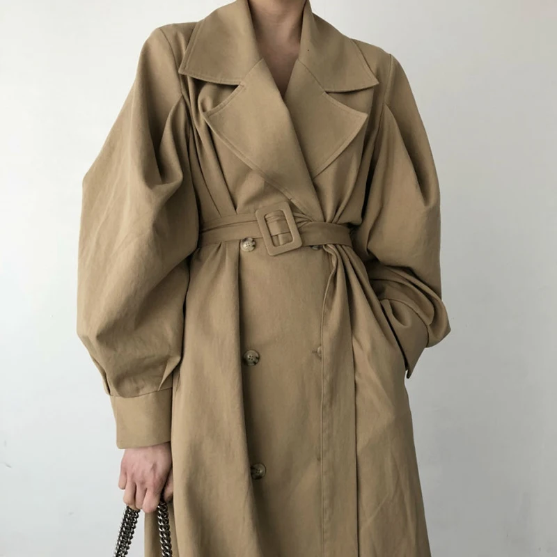 Collar Manches Nouveau Mode Double Boutonnage down Femelle De Top Femmes 2018 Pleine Solide Corée Tranchée Automne xitao Zll1674 Couleur Turn Zll1674 Black khaki POpqwO