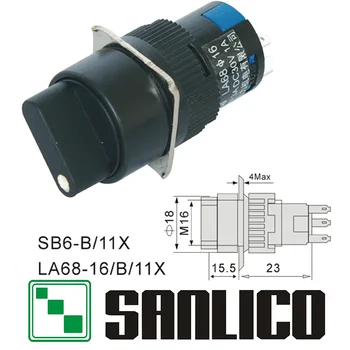 

selector switch rotary switch knob switch two or three position SB6(LA68 LAS1 LAY16)-B/11X 16mm