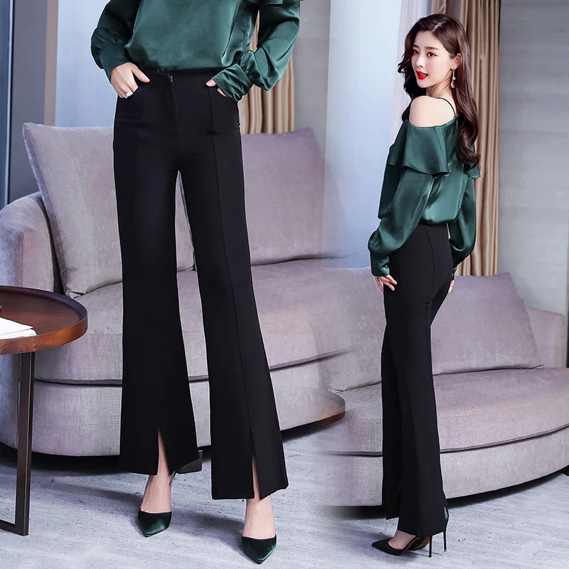 

2019 Spring style trousers Women fashion female New boot cut pants trousers top quality