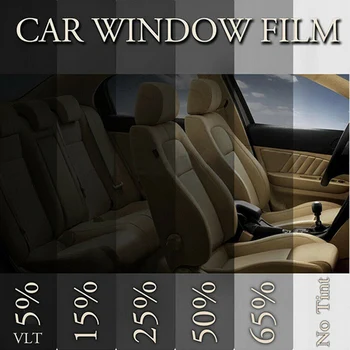 

100*50cm VLT Black Auto Car Home Window Glass Building Tinting Film Roll Side Window Solar UV Protection Sticker Curtain 5 Size