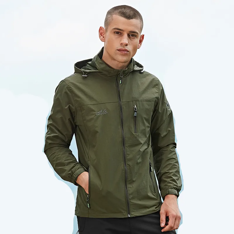 

2019 New plus size M~4XL Spring Autumn Mens Casual military Hoodie Jacket Men Waterproof Clothes Men's Windbreaker Coat Male