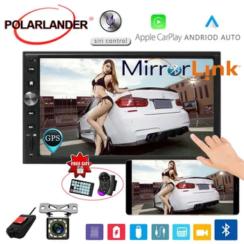 

7'' 2 DIN Car Radio Bluetooth Autoradio Multimedia Mirror link FM MP5 GPS Navgation Touch Screen For Apple Carplay & Android