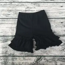 Новейшая модель; летние футболки для девочек разных цветов хлопковые шорты изысканный свитшот для девочек; Детские однотонные женский Цвет Глазурь Шорты штаны с двойными оборками