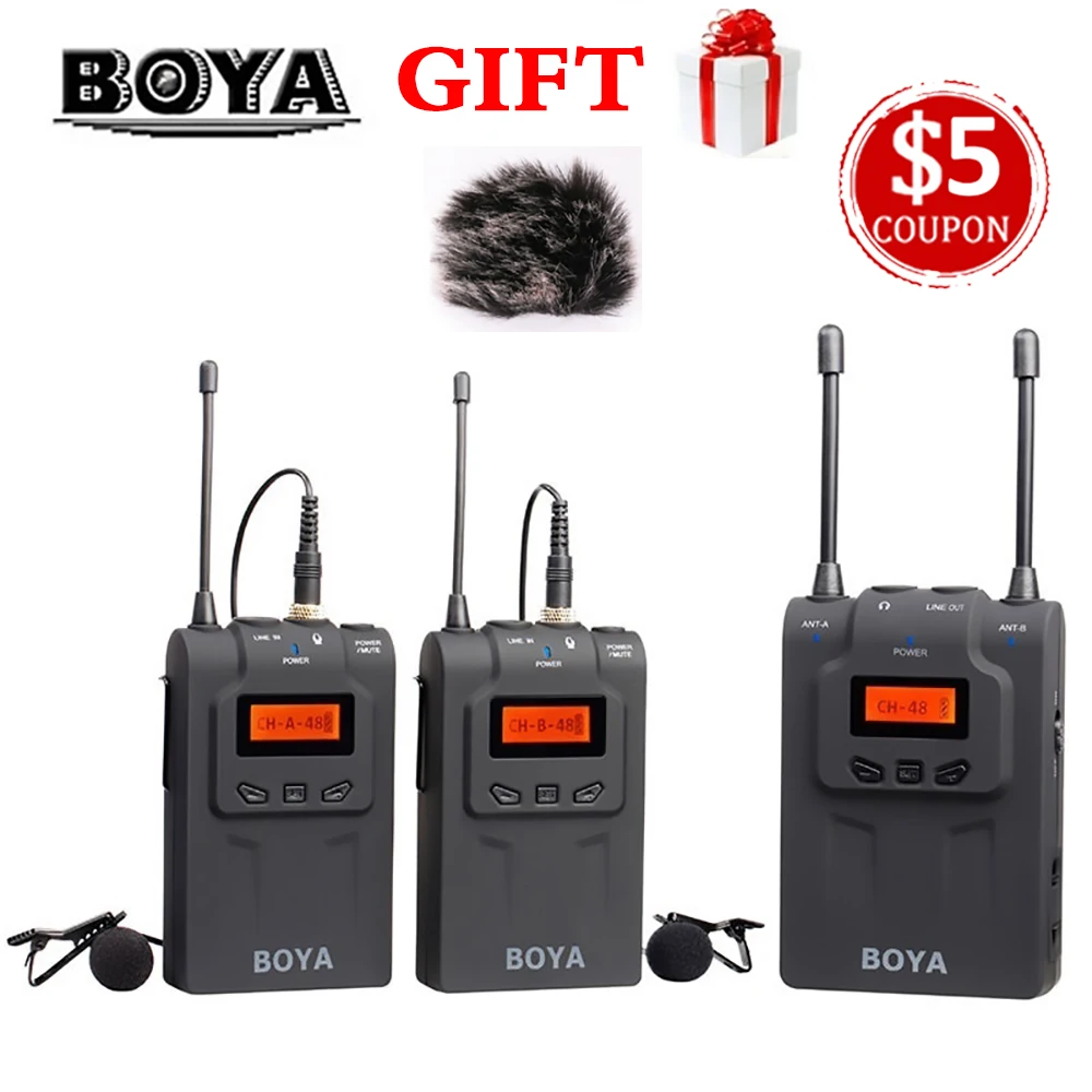 BOYA BY-WM6 / BY-WM5 / BY-WM8 UHF Wireless Microphone System Omni-directional Lavalier Microphone for ENG EFP DV DSLR BOYA BY-WM6 / BY-WM5 / BY-WM8 UHF Wireless Microphone System Omni-directional Lavalier Microphone for ENG EFP DV DSLR
