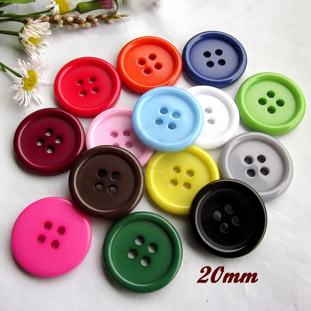 144pcs 20mm 16 colors / Mixed color thin edge sewing coat buttons for