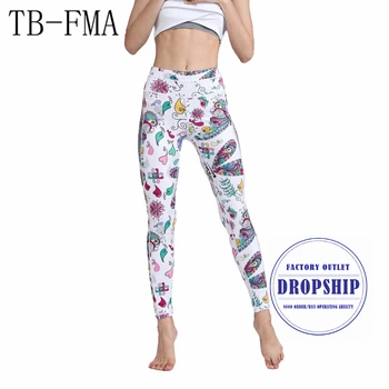 

Women Yoga pants Top Quality High Elastic Sports Yoga Pants Leggings Floral Fitness Running Tights Push Hips Compression Women
