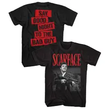 Мужская футболка со скарликом, Тони Монтана, попрощайтесь с плохим паром, крутые футболки Pacino, дизайнерские мужские футболки