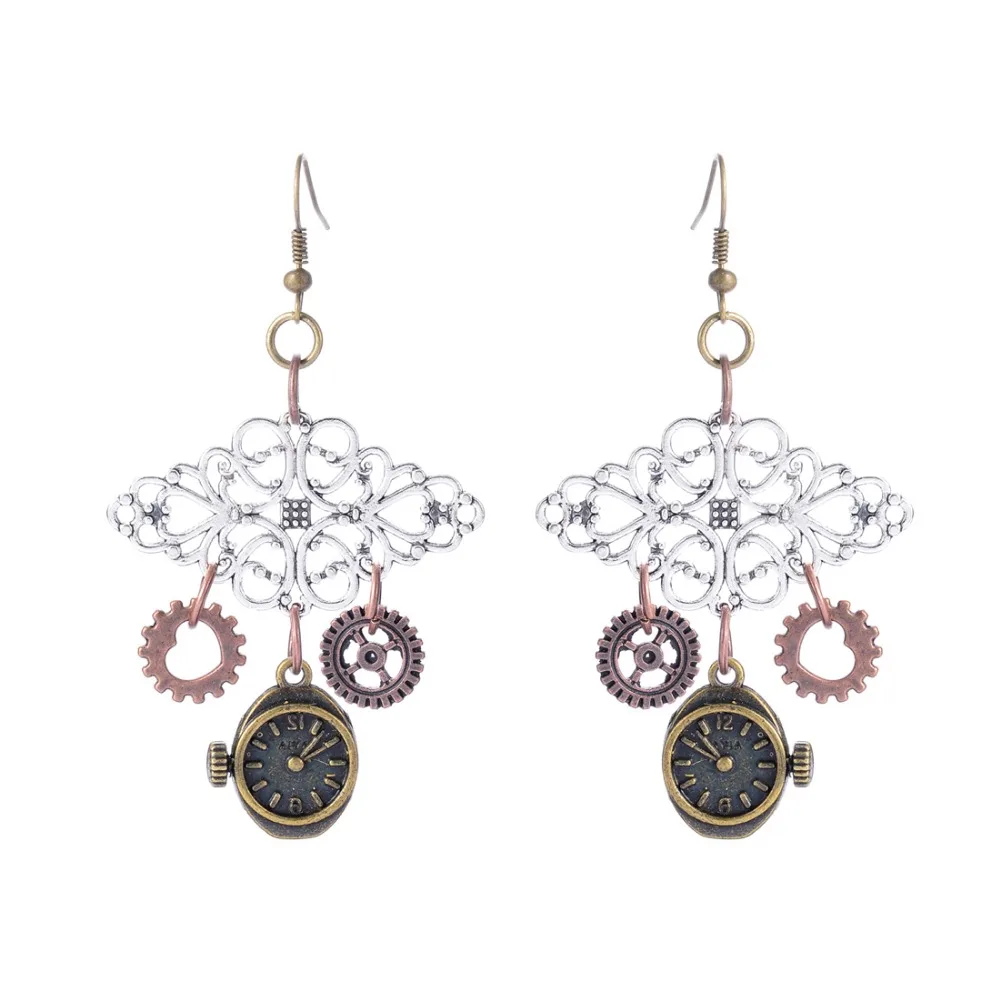 New Punk Style Handmade Gears and Clock Charms Women`s DIY Steampunk