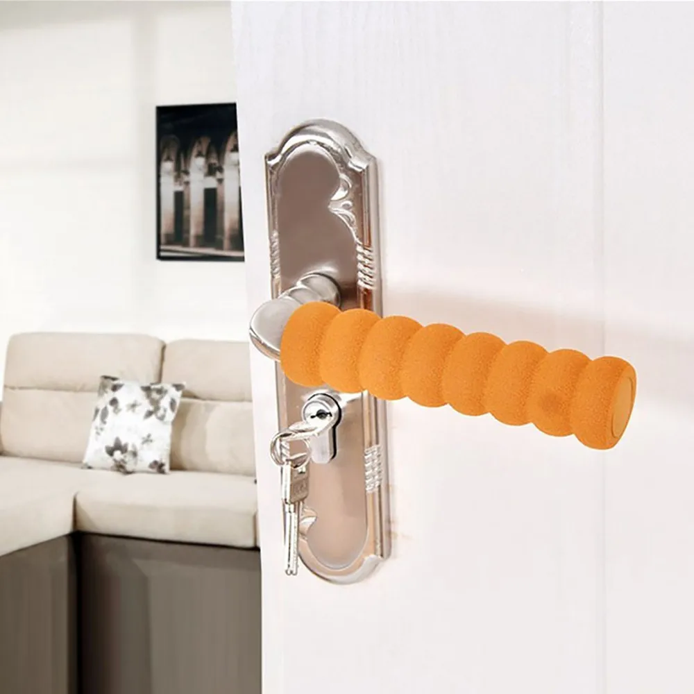UFURMATE 4-Piece Soft Knitted Door Knob Covers - Anti-Static Safety Protectors For Flat Square Door Handles (Silver Grey) 2 thumbnail image