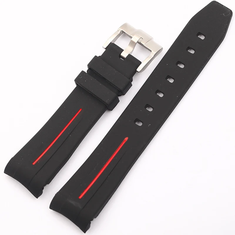 Plus Strap Rubber Waterproof Man Watchband Individuality Colorful Strap For 20MM Submariner Watch Stainless Steel Pin Watchstrap