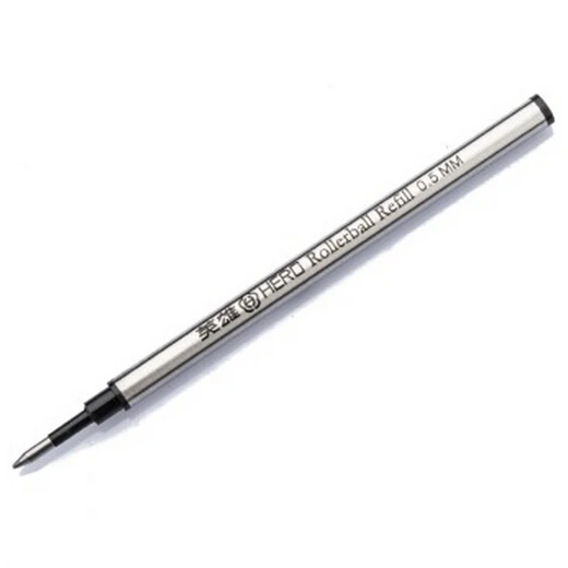 

12pcs/lot premium 0.5mm metal barrel rollerball refills high quality rollerball pen refill black ink smooth writing