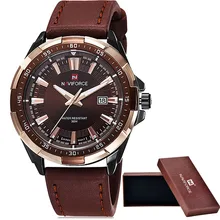 2016 NAVIFORCE Brand Men s Fashion Casual Sport Watches Men Waterproof Leather Quartz Watch Man military