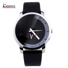2016 regalo Enmex estilo creativo reloj cara de espejo de diseño simple con la flecha roja breve puntero reloj de cuarzo de la manera ocasional