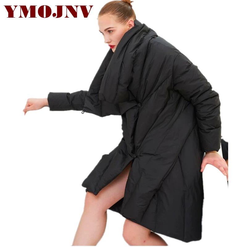 YMOJNV оригинальный дизайн 2019 модная Новая женская накидка Зимняя парка пальто