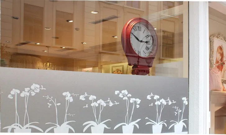 

High Quality 45x100cm Fower Pot Opaque Vinyl Frosted Privacy Film Window Film Decorative Smart-Film-Glass Raamfolie