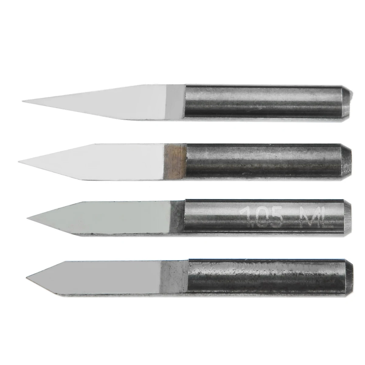 4Pcs/Set Flat Bottom Engraving Bits Carbide PCB Board 3.175mm 20/30/40/60 Degree Engraving Bit CNC Machinery Router Tool