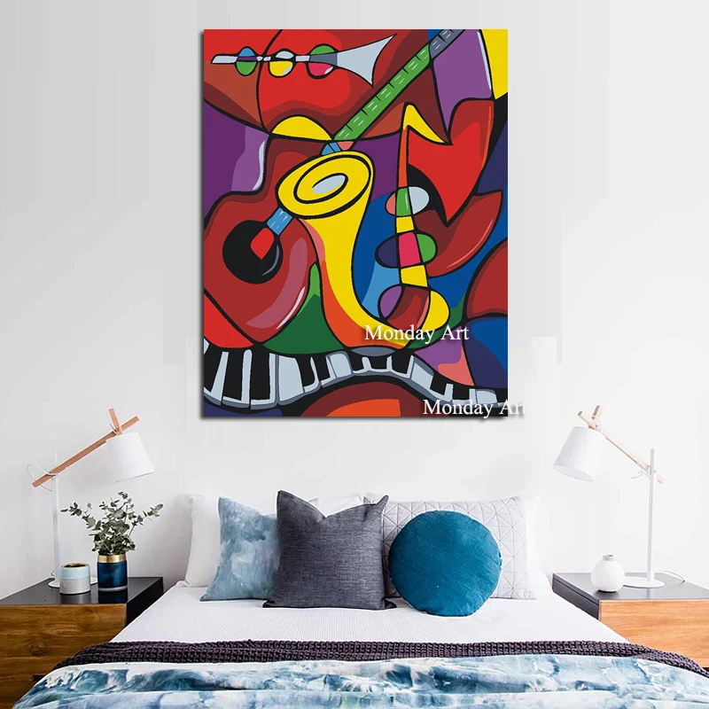 

Canvas Painting Picasso Abstract American Style Frameless Oil Painting Canvas Unframed straw art Home decor gift on the wall