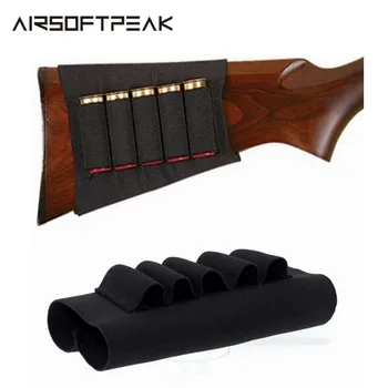 

Airsoft Hunting Rifle Ammo Pouch Tactical Shotgun Butt Stock Cartridges Shell Holder Elastic Fabric Ammunition Carrier Pouch Bag